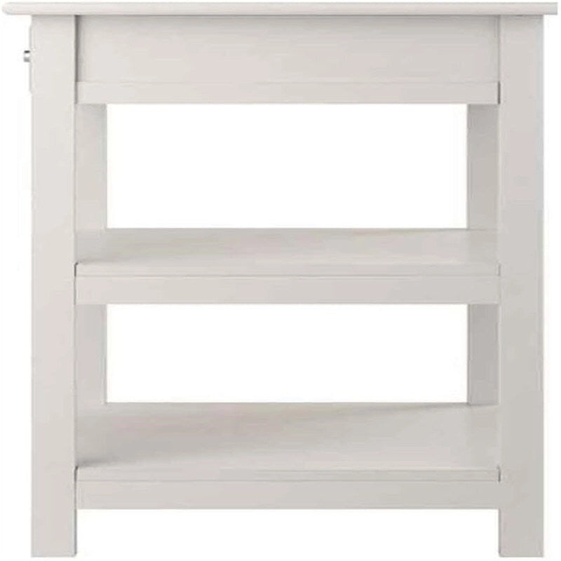 Meuble d'imprimante d'appoint à 2 étagères et 1 tiroir – Noyer / Blanc / Noir, Bois composite