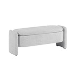 Banc de rangement ovale rembourré – Gris / Vert, polaire d'agneau, 2 places