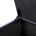 Banc de rangement ottoman à couvercle rabattable – Bleu, lin capitonné, 1 place