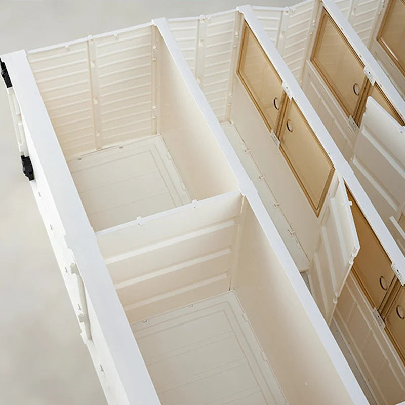 Meuble à chaussures pliable à 6 étagères avec portes givrées – Blanc, peut contenir 24 paires