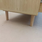 Commode à 6 tiroirs en rotin – Naturel / Noir, MDF, Rangement de chambre