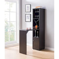 Meuble Bar avec Table Extensible, Casier à Vin et Support à Verres – Expresso, Étagère Ouverte, Meuble Bas