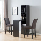 Meuble Bar avec Table Extensible, Casier à Vin et Support à Verres – Expresso, Étagère Ouverte, Meuble Bas