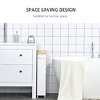 Meuble de salle de bain roulant fin à 3 étagères – Blanc, panneaux de particules, base à 4 roulettes
