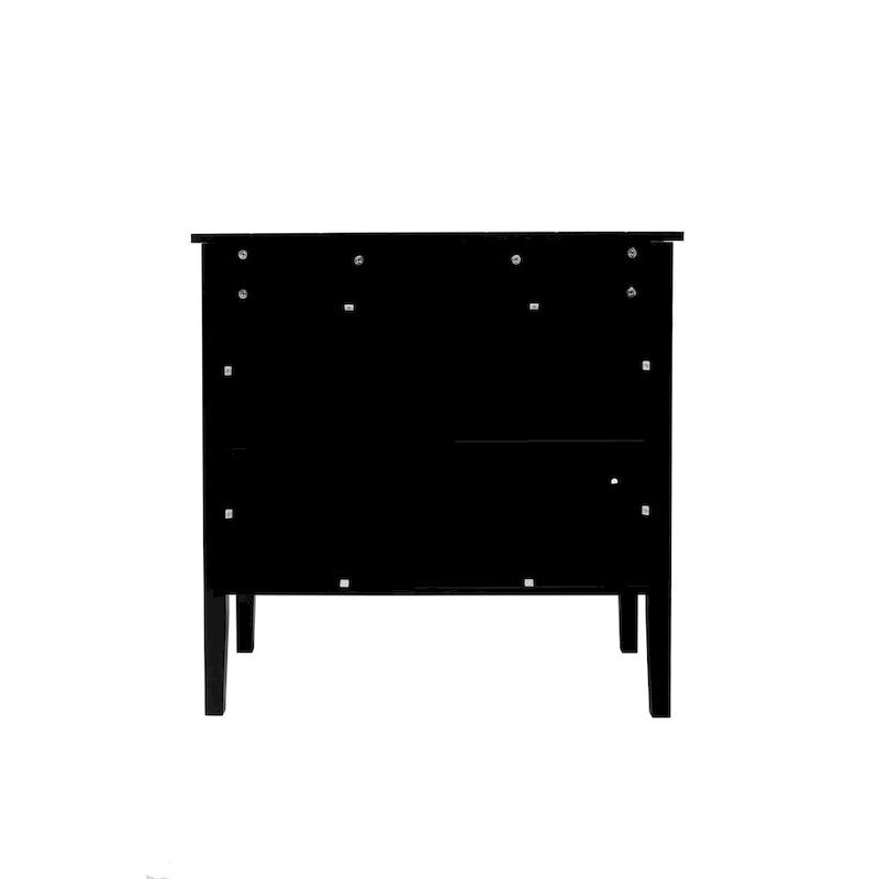 Buffet vintage 2 portes avec étagères réglables – Noir/Gris, MDF, poignées en cuivre antique