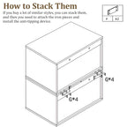 Meuble de rangement 24 cubes avec porte coulissante – Beige, finition bois, bibliothèque ouverte
