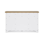 Buffet de salle à manger avec vitrine et tiroirs – Blanc/Chêne naturel, style Ferme