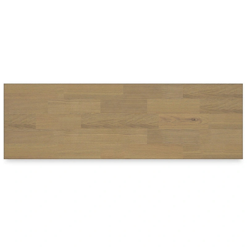 Buffet de salle à manger avec vitrine et tiroirs – Blanc/Chêne naturel, style Ferme