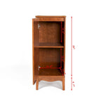 Meuble bas à porte unique avec étagères réglables et poignées en métal – Marron antique, MDF P2, pieds surélevés
