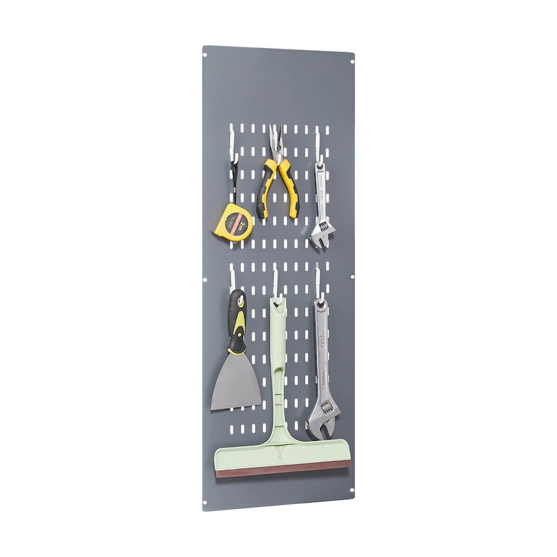Armoire de rangement haute en acier avec porte verrouillable et tringle – Gris / Gris+Blanc, Anti-rouille, Ventilée