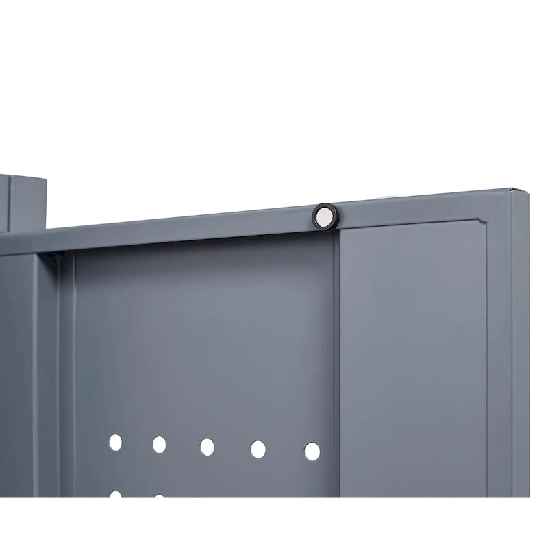 Armoire de rangement haute en acier avec porte verrouillable et tringle – Gris / Gris+Blanc, Anti-rouille, Ventilée