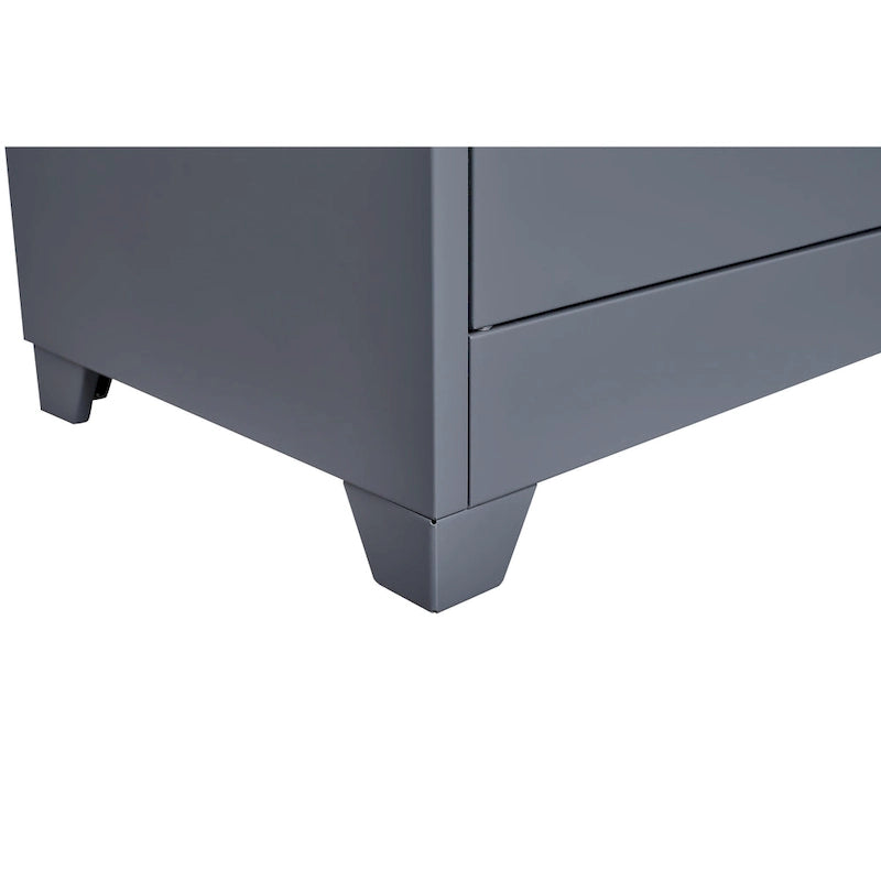 Armoire de rangement haute en acier avec porte verrouillable et tringle – Gris / Gris+Blanc, Anti-rouille, Ventilée