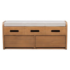 Banc de rangement rustique avec 2 tiroirs
