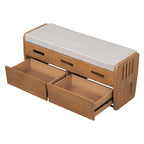 Banc de rangement rustique avec 2 tiroirs
