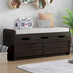 Banc de rangement rustique avec 2 tiroirs