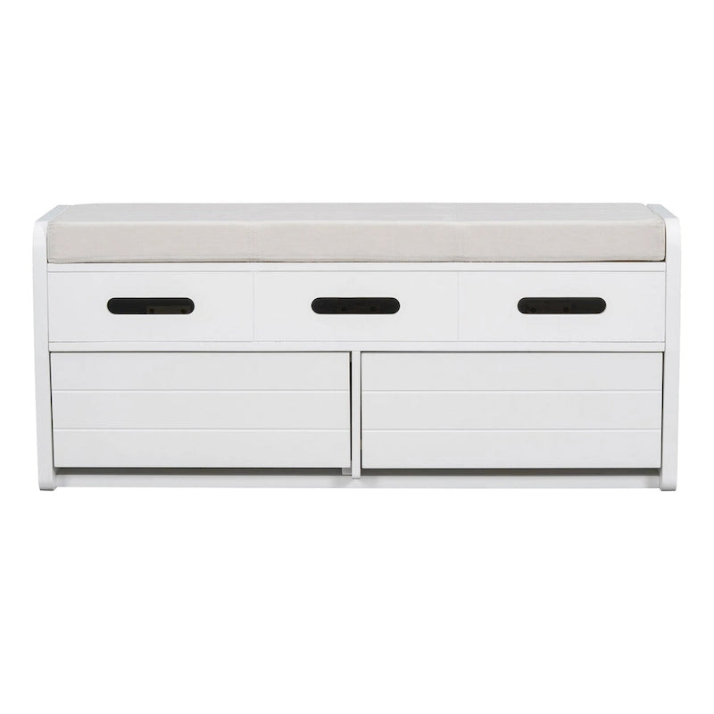 Banc de rangement rustique avec 2 tiroirs