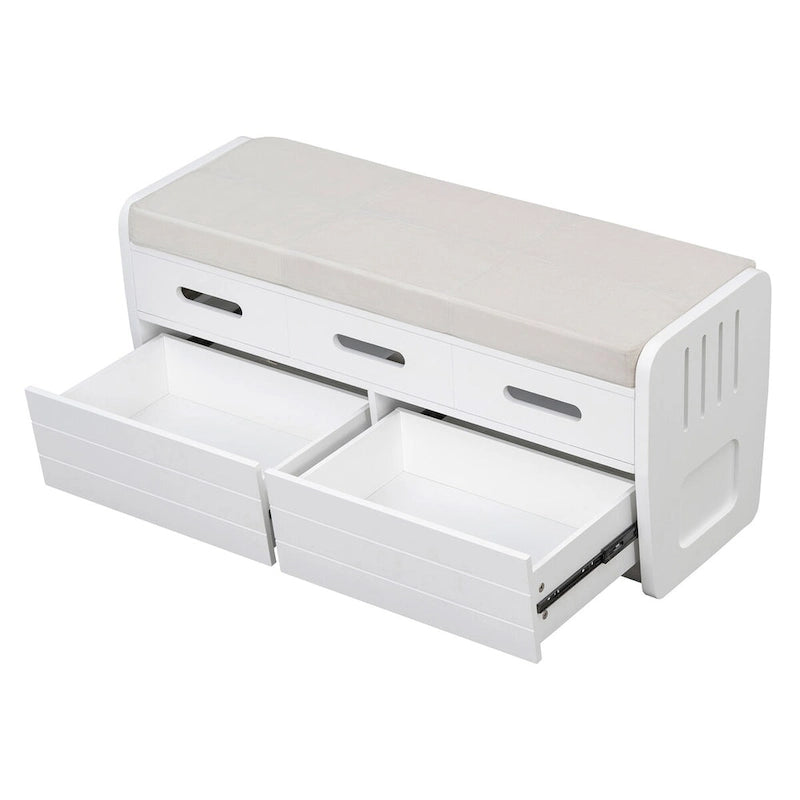 Banc de rangement rustique avec 2 tiroirs