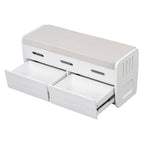 Banc de rangement rustique avec 2 tiroirs